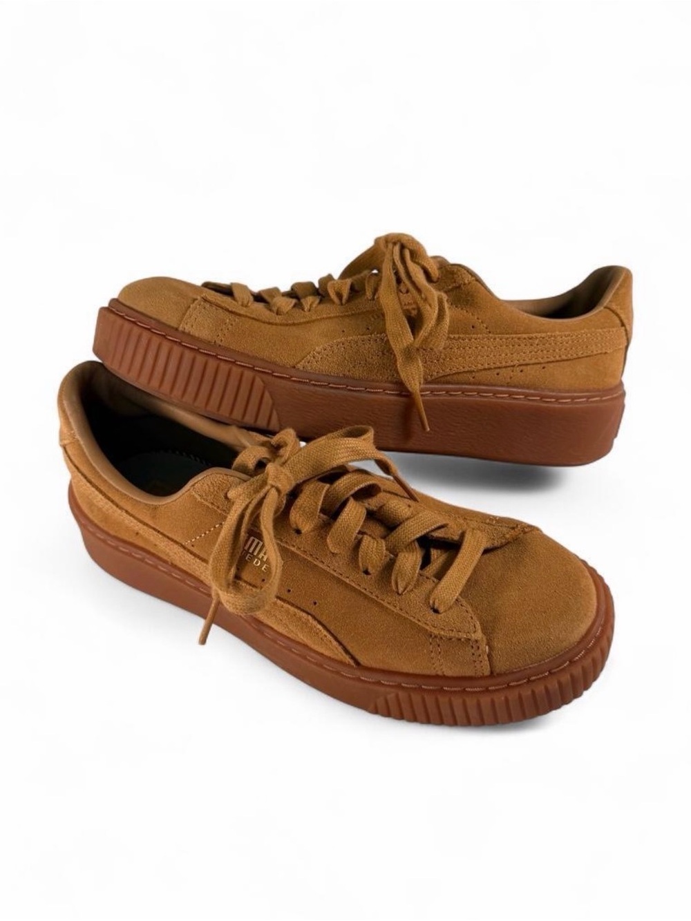 Puma Brown Suede Platform Sneakers